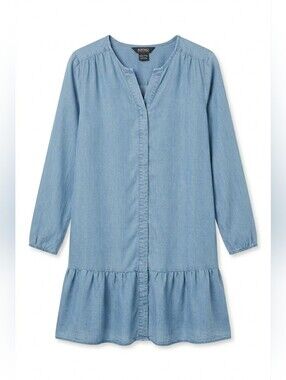 Buffalo David Bitton Blue Chambray Long Sleeve Dress, Size XXL, NWT